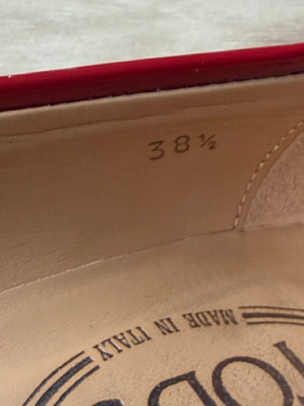 Tod's Red Patent Leather Pointed Penny Loafers w/ Kitten Heal S- 38 1/2 - 8 1/2 - Picture 8 of 11